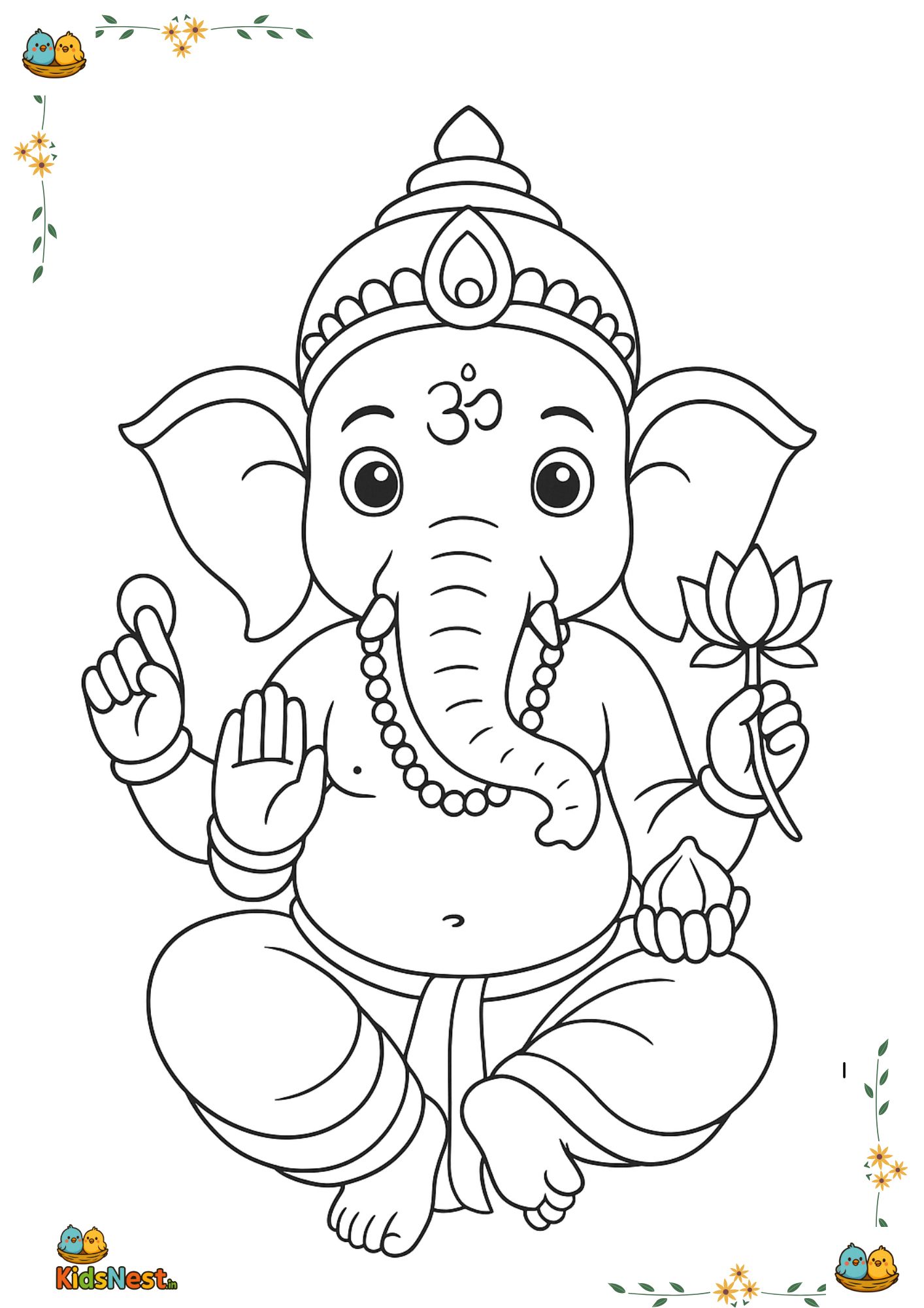 Shri Ganesh Coloring Page | Free Printable for Kids
