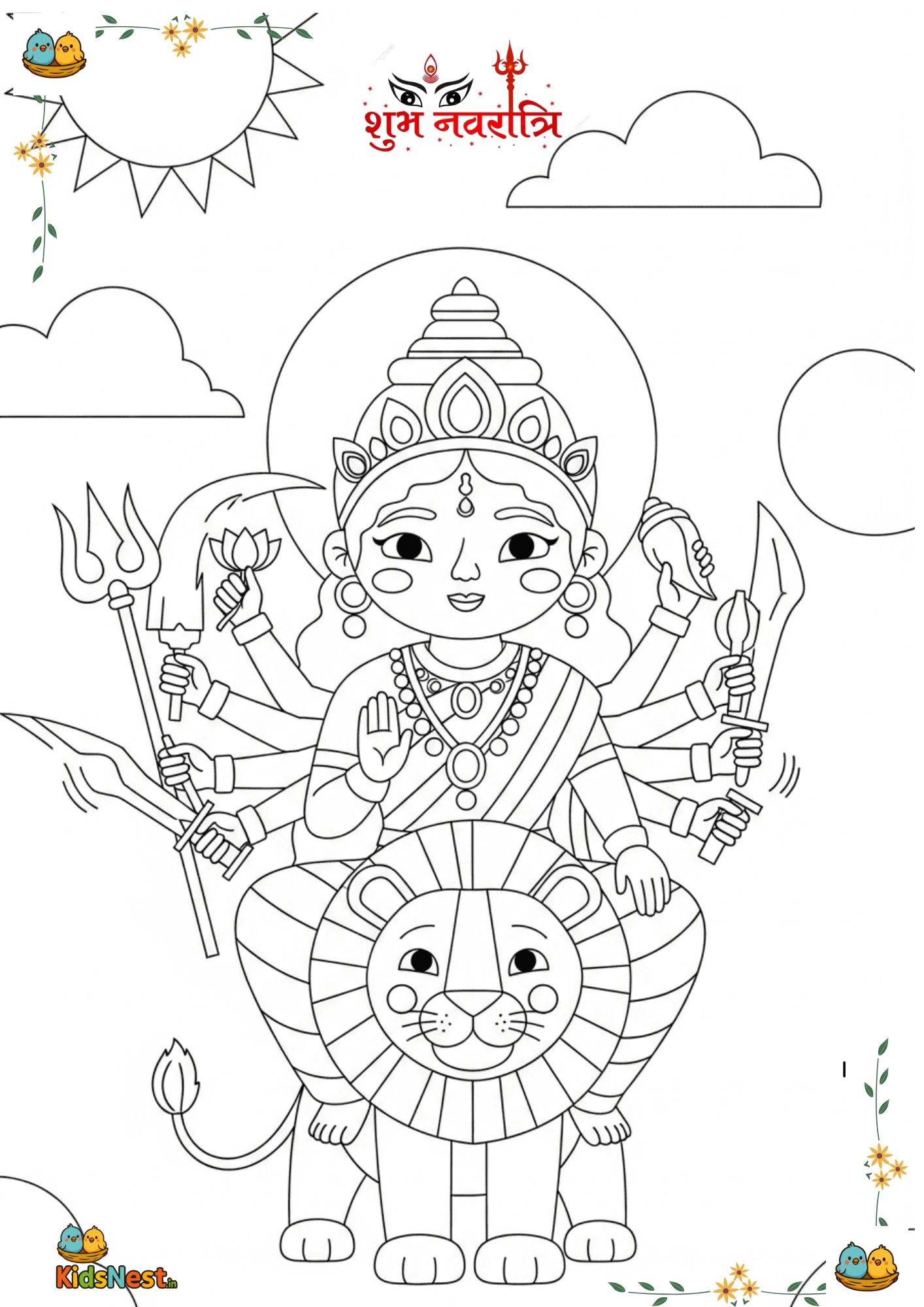 Free Navratri Coloring Page for Kids | Printable Activity