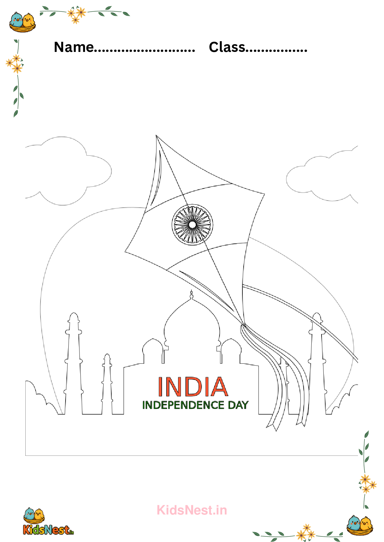 Independence Day Worksheet for Kids | Printable Activities